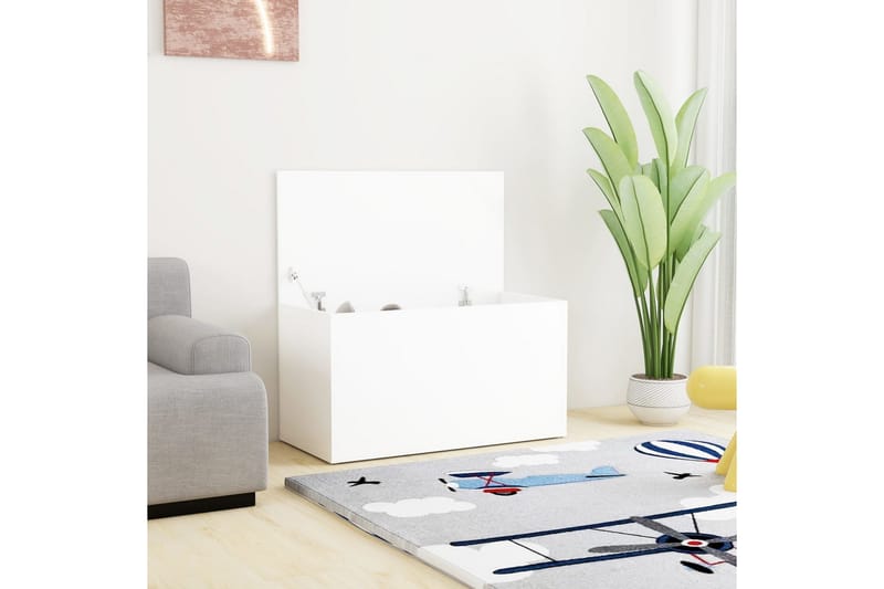 Oppbevaringskiste hvit 84x42x46 cm sponplate - Hvit - Oppbevaring - Oppbevaringsmøbler - Oppbevaringskiste