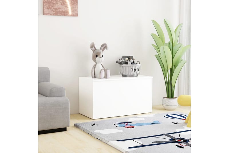 Oppbevaringskiste hvit 84x42x46 cm sponplate - Hvit - Oppbevaring - Oppbevaringsmøbler - Oppbevaringskiste