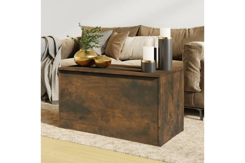 Oppbevaringskiste røkt eik 84x42x46 cm konstruert tre - Brun - Oppbevaring - Oppbevaringsmøbler - Oppbevaringskiste