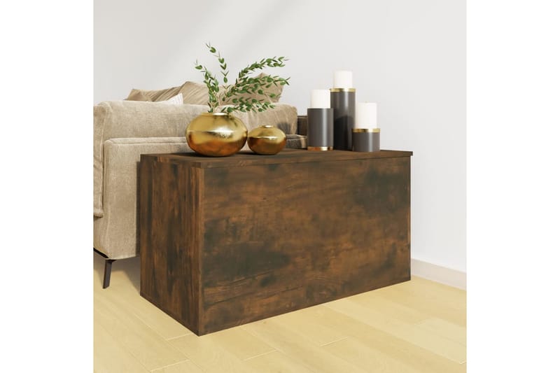 Oppbevaringskiste røkt eik 84x42x46 cm konstruert tre - Brun - Oppbevaring - Oppbevaringsmøbler - Oppbevaringskiste