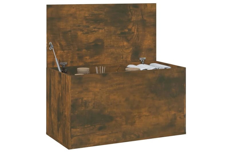 Oppbevaringskiste røkt eik 84x42x46 cm konstruert tre - Brun - Oppbevaring - Oppbevaringsmøbler - Oppbevaringskiste