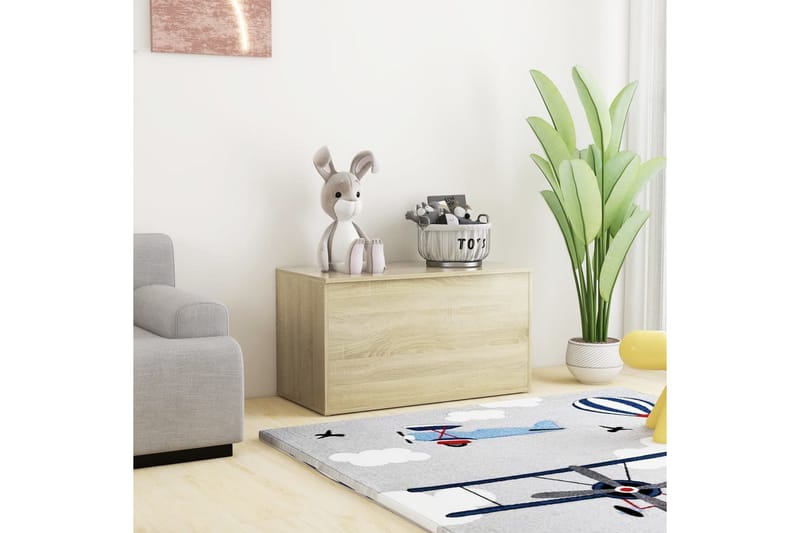 Oppbevaringskiste sonoma eik 84x42x46 cm sponplate - Brun - Oppbevaring - Oppbevaringsmøbler - Oppbevaringskiste