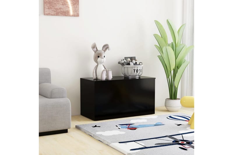 Oppbevaringskiste svart 84x42x46 cm sponplate - Svart - Oppbevaring - Oppbevaringsmøbler - Oppbevaringskiste