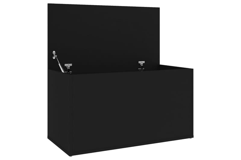 Oppbevaringskiste svart 84x42x46 cm sponplate - Svart - Oppbevaringskiste