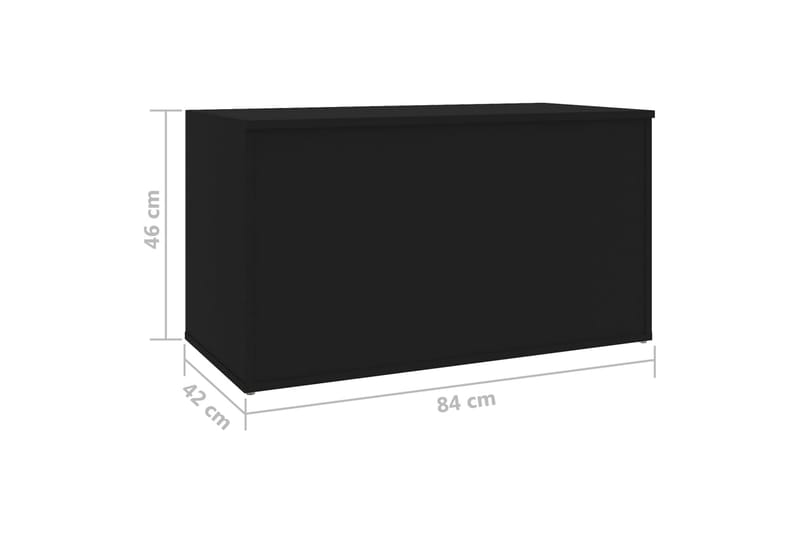 Oppbevaringskiste svart 84x42x46 cm sponplate - Svart - Oppbevaringskiste