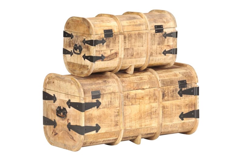 Oppbevaringskister 2 stk heltre mango - Brun - Oppbevaring - Oppbevaringsmøbler - Oppbevaringskiste