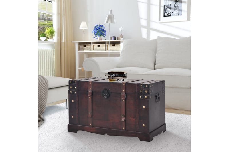 Vintage skattekiste tre 66x38x40 cm - Oppbevaring - Oppbevaringsmøbler - Oppbevaringskiste