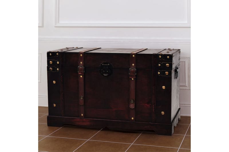 Vintage skattekiste tre 66x38x40 cm - Oppbevaring - Oppbevaringsmøbler - Oppbevaringskiste