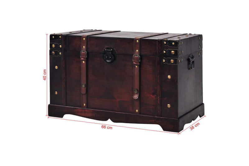 Vintage skattekiste tre 66x38x40 cm - Oppbevaring - Oppbevaringsmøbler - Oppbevaringskiste