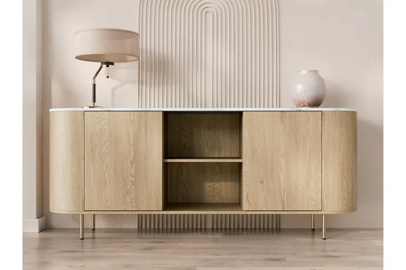 Pantego Skjenk 184x40 cm i Tre med Metallben - Brun - Oppbevaring - Oppbevaringsmøbler - Sideboard & skjenker