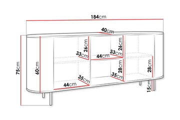 Pantego Skjenk 184x40 cm - Oppbevaring - Oppbevaringsmøbler - Sideboard & skjenker