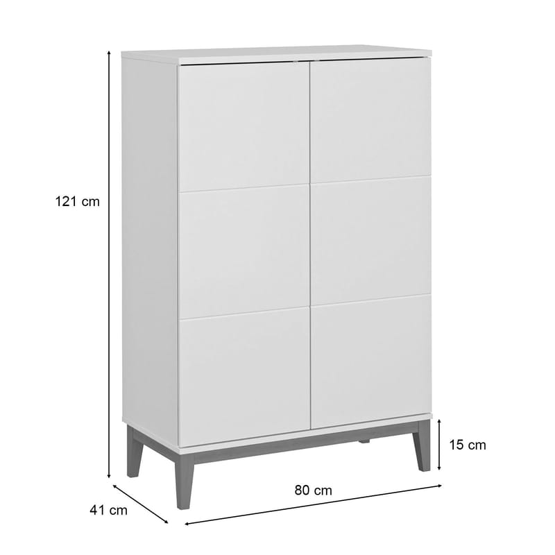Pelle høyskap 80x121 cm - Kasjmir og eik - Oppbevaring - Oppbevaringsmøbler - Sideboard & skjenker