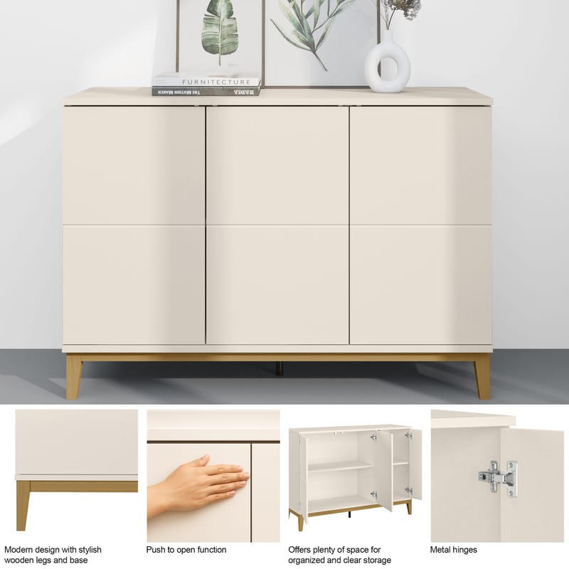 Pelle skjenk 120x85 cm - Kasjmir og eik - Oppbevaring - Oppbevaringsmøbler - Sideboard & skjenker