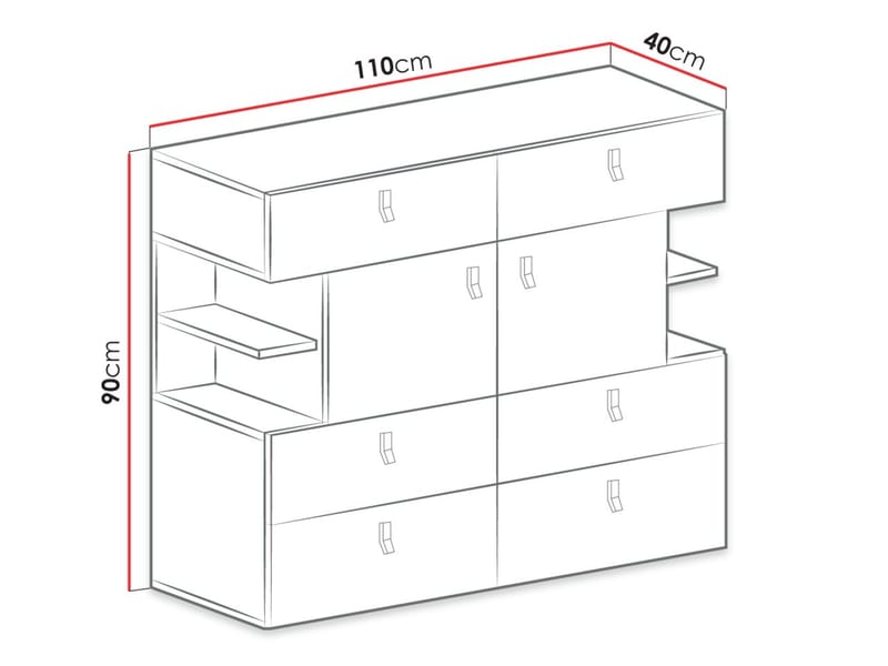 Planeta Skjenk 110 cm i Lyst Tre - Svart - Oppbevaring - Oppbevaringsmøbler - Sideboard & skjenker