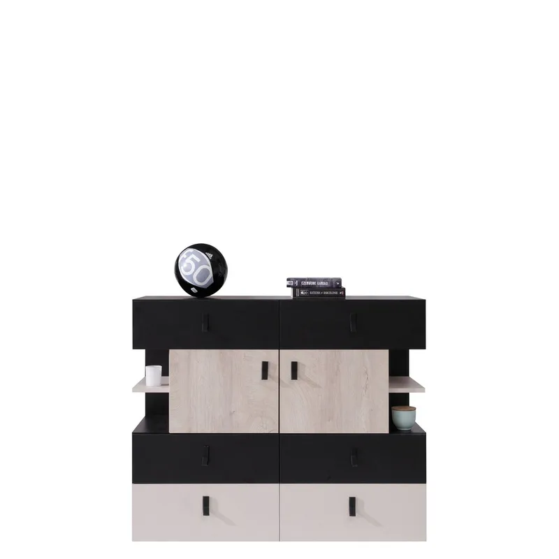 Planeta Skjenk 110 cm i Lyst Tre, Svart