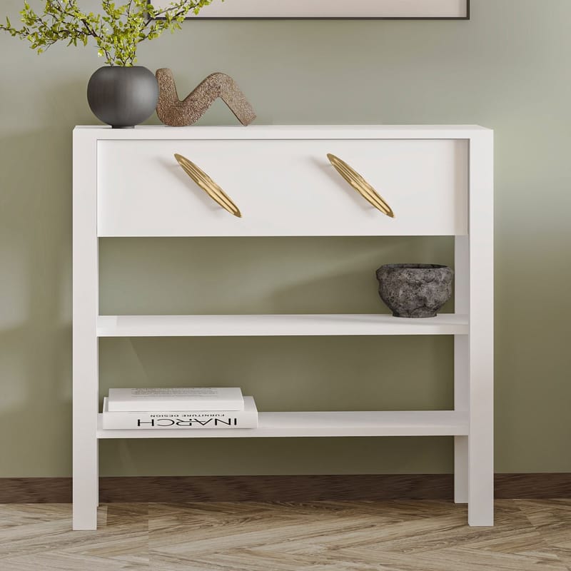 Relon Kommode 90x85x30 cm - Hvit - Oppbevaring - Oppbevaringsmøbler - Sideboard & skjenker