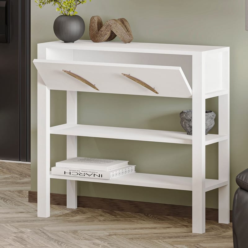 Relon Kommode 90x85x30 cm - Hvit - Oppbevaring - Oppbevaringsmøbler - Sideboard & skjenker