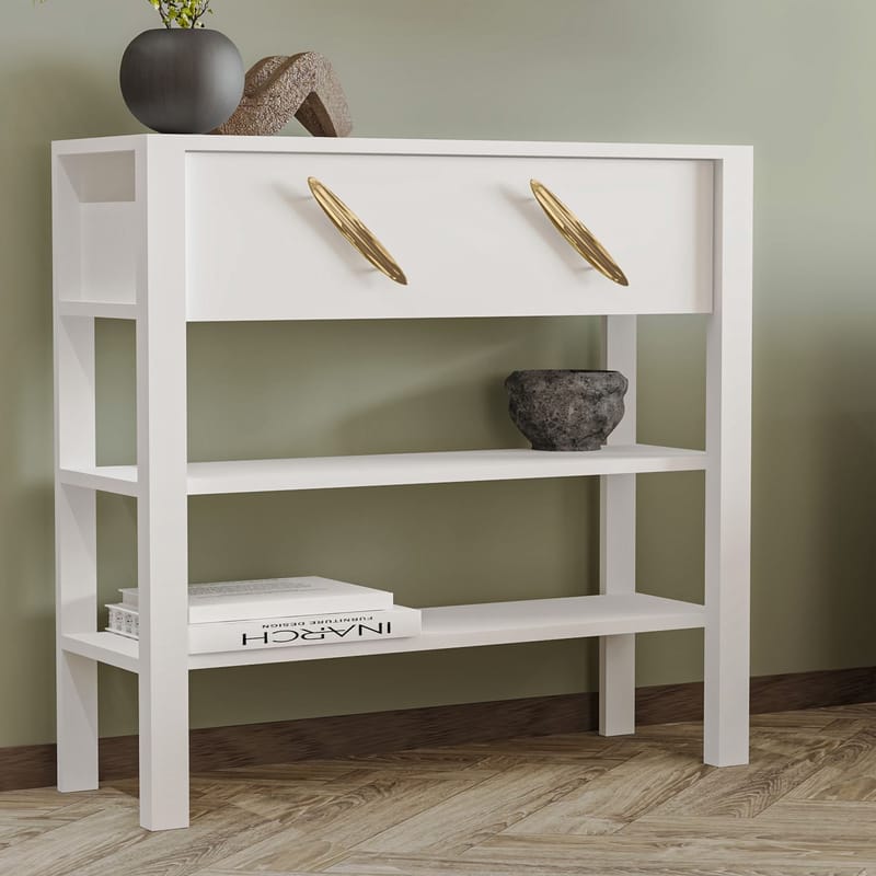 Relon Kommode 90x85x30 cm - Hvit - Oppbevaring - Oppbevaringsmøbler - Sideboard & skjenker