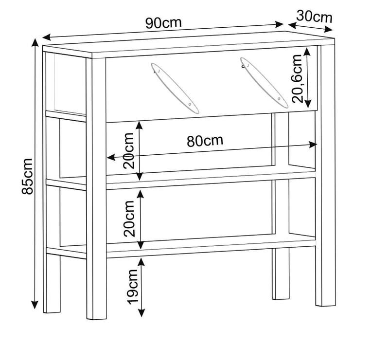 Relon Kommode 90x85x30 cm - Travertin - Oppbevaring - Oppbevaringsmøbler - Sideboard & skjenker