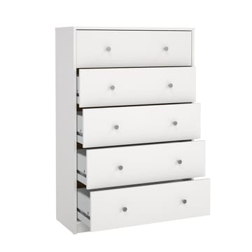 Renor Kommode med 5 skuffer Hvit 72x30x108 cm - Oppbevaring - Oppbevaringsmøbler - Kommode