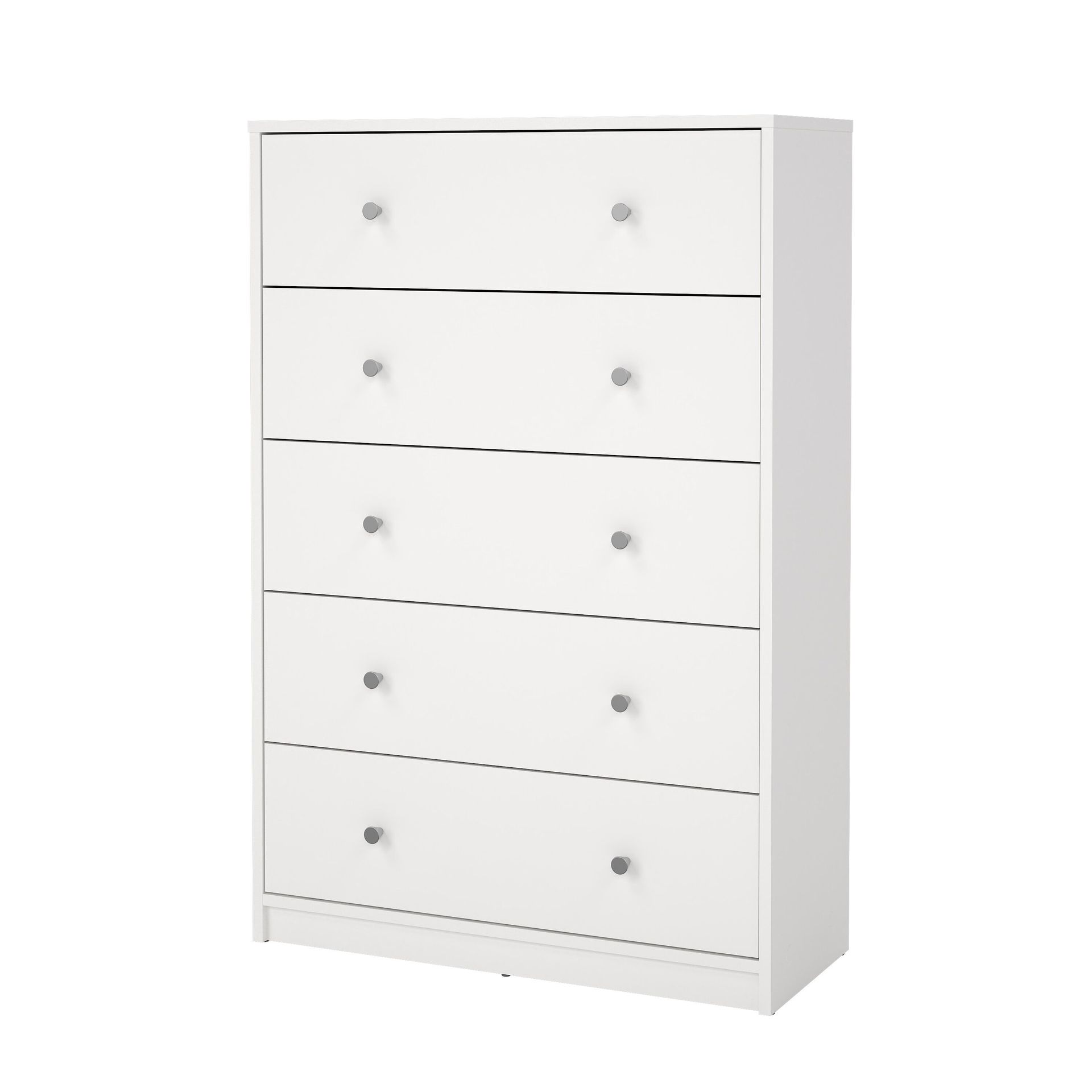 Renor Kommode med 5 skuffer Hvit 72x30x108 cm -