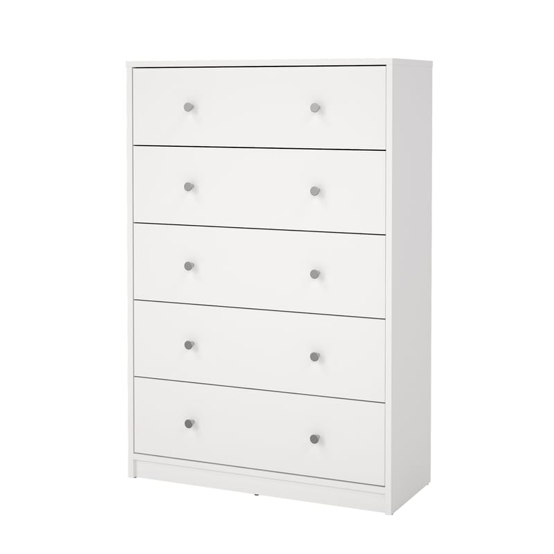 Renor Kommode med 5 skuffer Hvit 72x30x108 cm, undefined