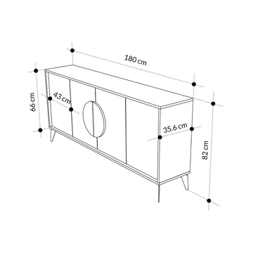 Rolina Konsollbord 180 cm - Hitit - Oppbevaring - Oppbevaringsmøbler - Sideboard & skjenker
