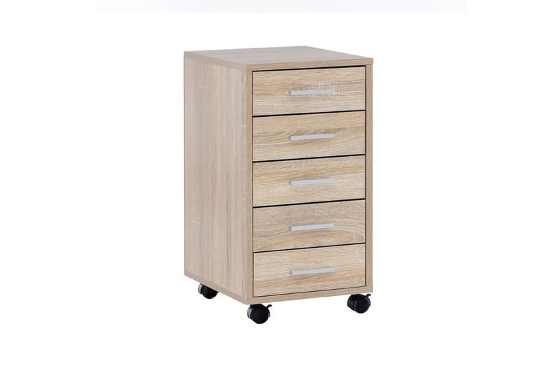 Rullecontainer Wohnling 5 skuffer med hjul, foliert sponplate, moderne stil Sonoma - Sonoma - Oppbevaring - Oppbevaringsmøbler - Kommode