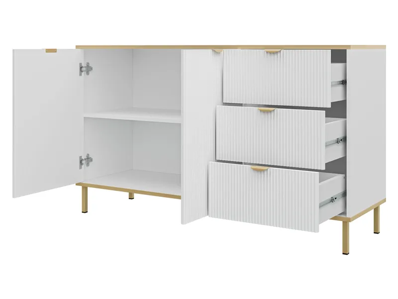 Salmor Skjenk 135x42 cm - Hvit - Oppbevaring - Oppbevaringsmøbler - Sideboard & skjenker