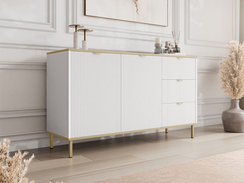 Salmor Skjenk 135x42 cm - Hvit - Oppbevaring - Oppbevaringsmøbler - Sideboard & skjenker
