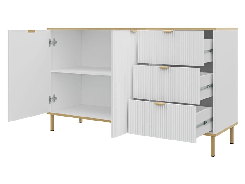 Salmor Skjenk 135x42 cm - Hvit - Oppbevaring - Oppbevaringsmøbler - Sideboard & skjenker
