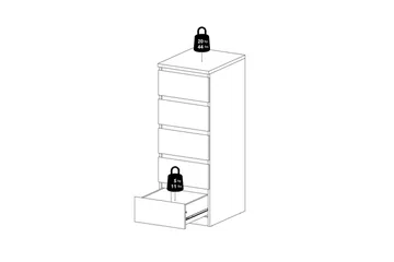 Salomns kommode 111,3 cm - Hvit høyglans - Oppbevaring - Oppbevaringsmøbler - Kommode