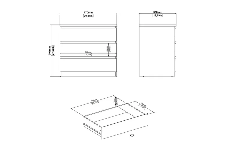 Salomns Kommode 77 cm - Svart - Oppbevaring - Oppbevaringsmøbler - Kommode