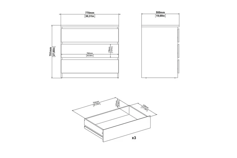 Salomns Kommode 77 cm - Svart - Oppbevaring - Oppbevaringsmøbler - Kommode - Entrekommode