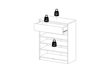 Salomns Skjenk 80,4x40 cm - Hvit - Oppbevaring - Oppbevaringsmøbler - Sideboard & skjenker