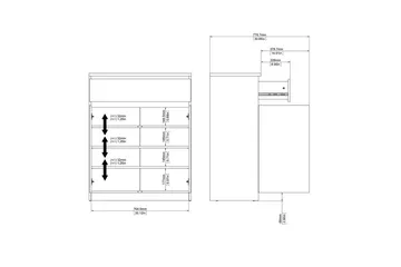 Salomns Skjenk 80,4x40 cm - Hvit - Oppbevaring - Oppbevaringsmøbler - Sideboard & skjenker