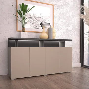 Serio Skjenk med 4 Dører 153 cm i Tre - Taupe - Oppbevaring - Oppbevaringsmøbler - Sideboard & skjenker