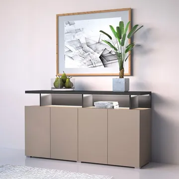 Serio Skjenk med 4 Dører 153 cm i Tre - Taupe - Oppbevaring - Oppbevaringsmøbler - Sideboard & skjenker