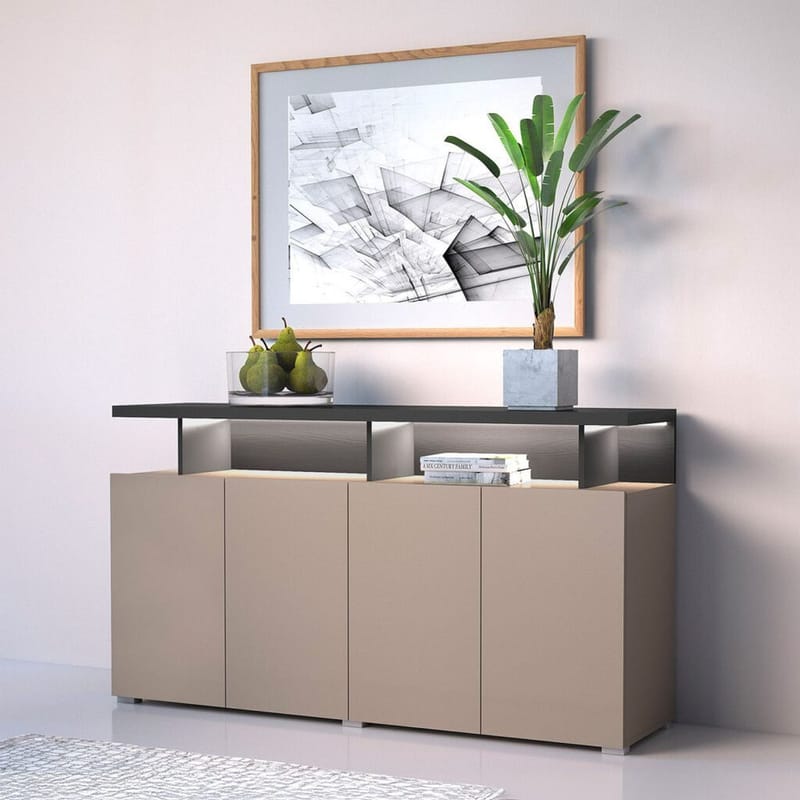 Serio Skjenk med 4 Dører 153 cm i Tre - Taupe - Oppbevaring - Oppbevaringsmøbler - Sideboard & skjenker