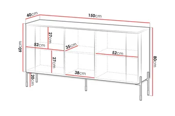 Sherie Skjenk 150x40 cm - Hvit - Oppbevaring - Oppbevaringsmøbler - Sideboard & skjenker