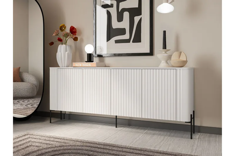 Sherie Skjenk 190x40 cm - Hvit - Oppbevaring - Oppbevaringsmøbler - Sideboard & skjenker