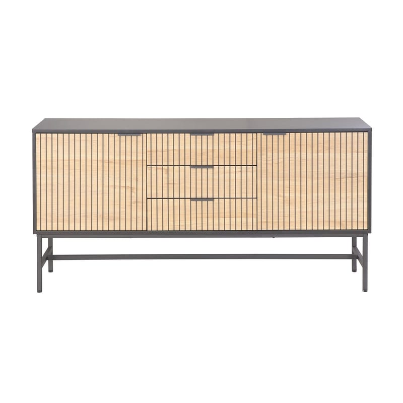 Side Board HOME4YOU 150x40x75 cm - svart / lyst tre - Oppbevaring - Oppbevaringsmøbler - Sideboard & skjenker