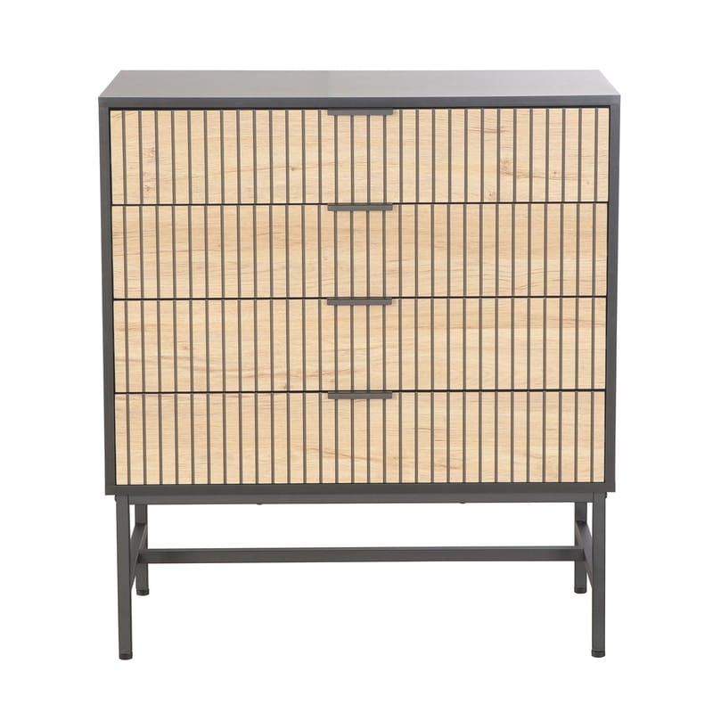 Side Board HOME4YOU 80x40x89,5 cm - svart / lyst tre - Oppbevaring - Oppbevaringsmøbler - Sideboard & skjenker