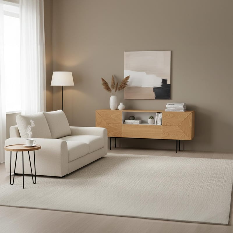 Sideboard HOME4YOU 180x40x76 cm - Beige - Oppbevaring - Oppbevaringsmøbler - Sideboard & skjenker