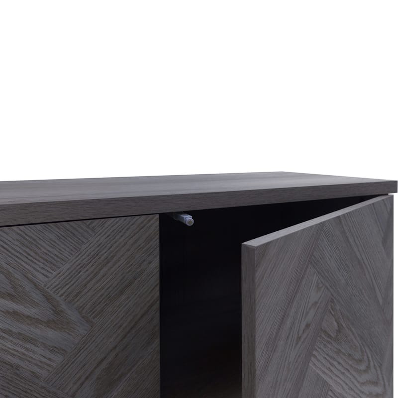 Sideboard Loft24 Grått fiskbensmönster/grå ek - Grå eik i fiskebeinsmønster / grå eik - Oppbevaring - Oppbevaringsmøbler - Sideboard & skjenker