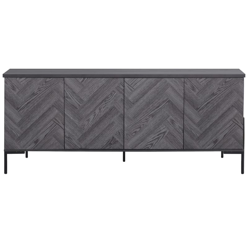 Sideboard Loft24 Grått fiskbensmönster/grå ek - Grå eik i fiskebeinsmønster / grå eik - Oppbevaring - Oppbevaringsmøbler - Sideboard & skjenker
