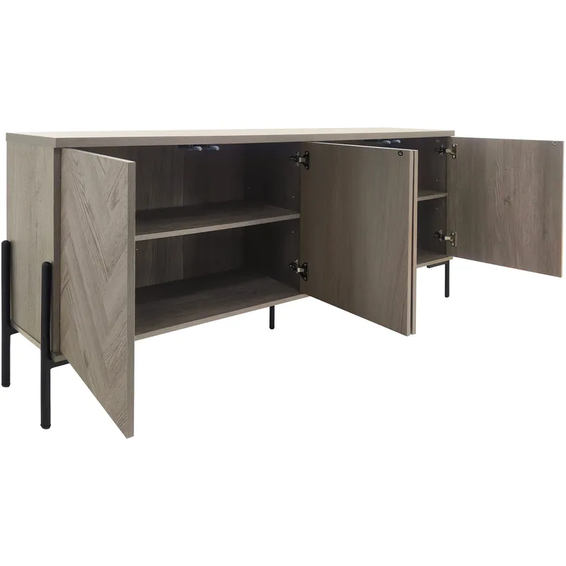 Sideboard Loft24 Naturfärgat fiskbensmönster/naturek - Naturfarget eik i fiskebeinsmønster / naturfarget eik - Oppbevaring - Oppbevaringsmøbler - Sideboard & skjenker