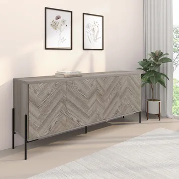 Sideboard Loft24 Naturfärgat fiskbensmönster/naturek - Naturfarget eik i fiskebeinsmønster / naturfarget eik - Oppbevaring - Oppbevaringsmøbler - Sideboard & skjenker