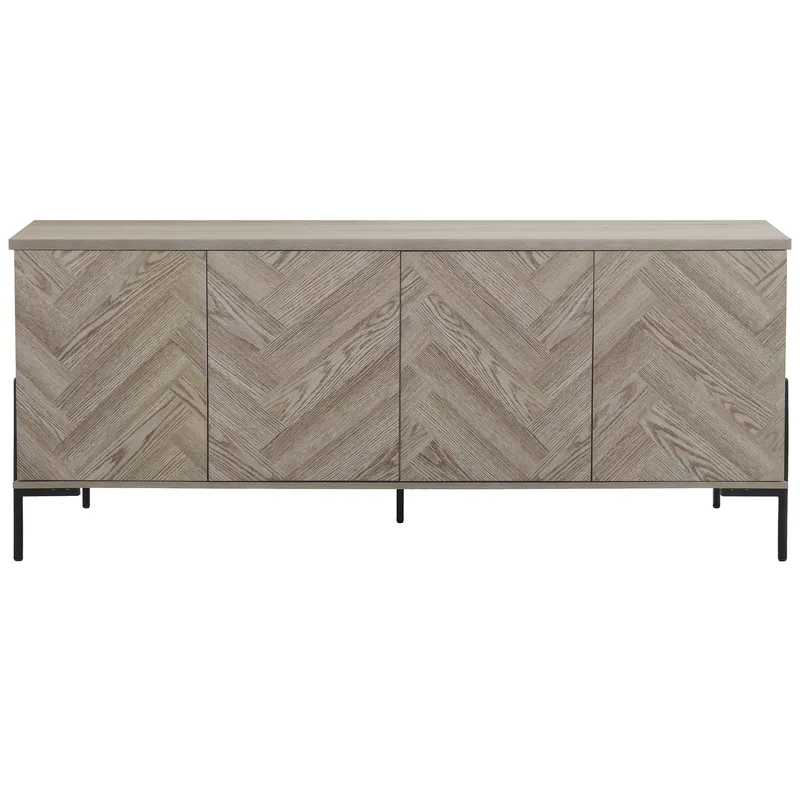 Sideboard Loft24 Naturfärgat fiskbensmönster/naturek - Naturfarget eik i fiskebeinsmønster / naturfarget eik - Oppbevaring - Oppbevaringsmøbler - Sideboard & skjenker