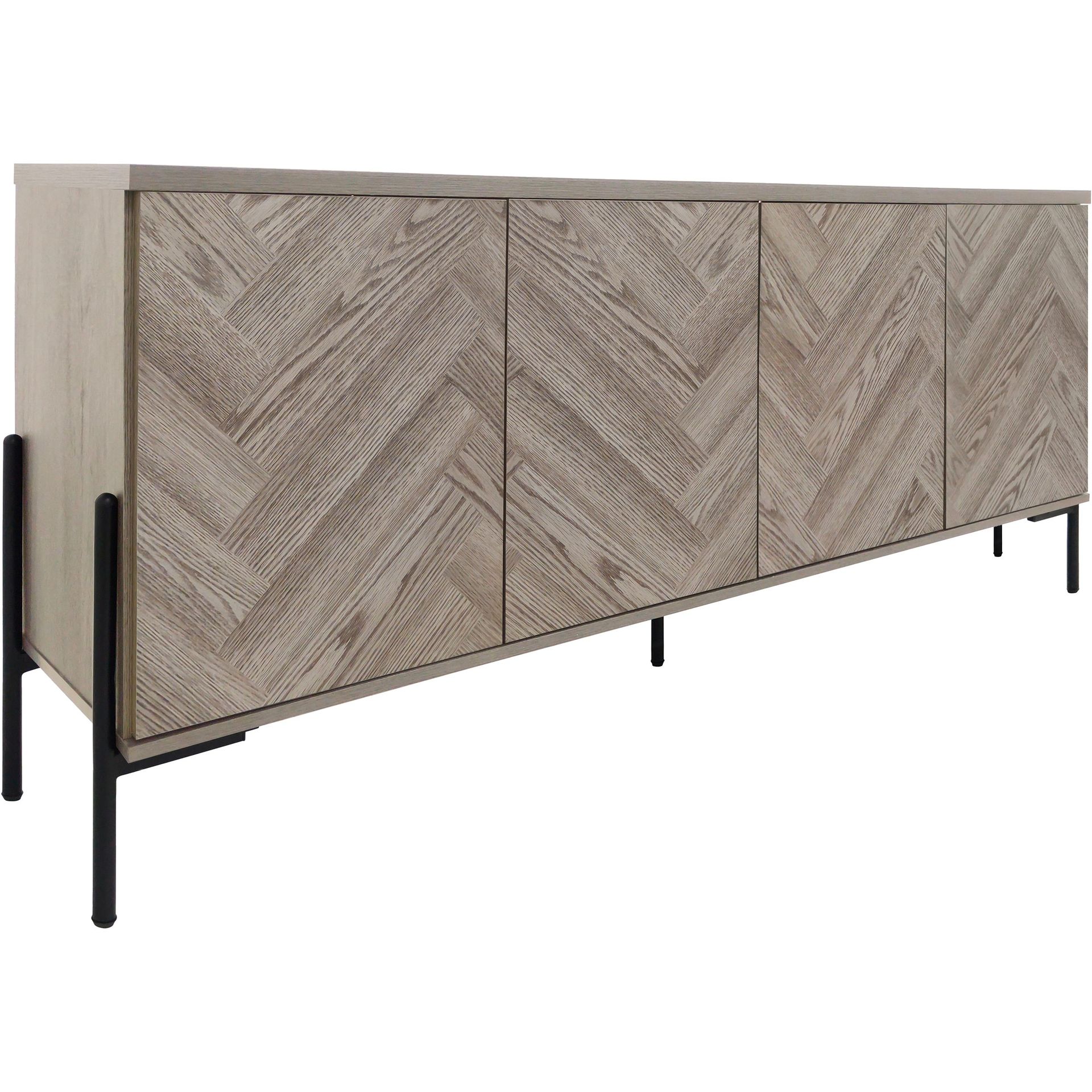 Sideboard Loft24 Naturfärgat fiskbensmönster/naturek - Naturfarget eik i fiskebeinsmønster / naturfarget eik